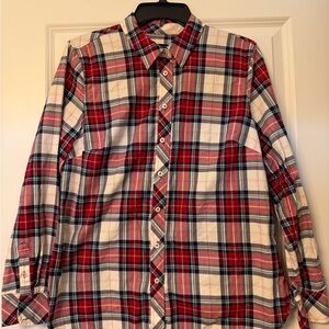 Talbots Red and White Plaid Men's Shirt